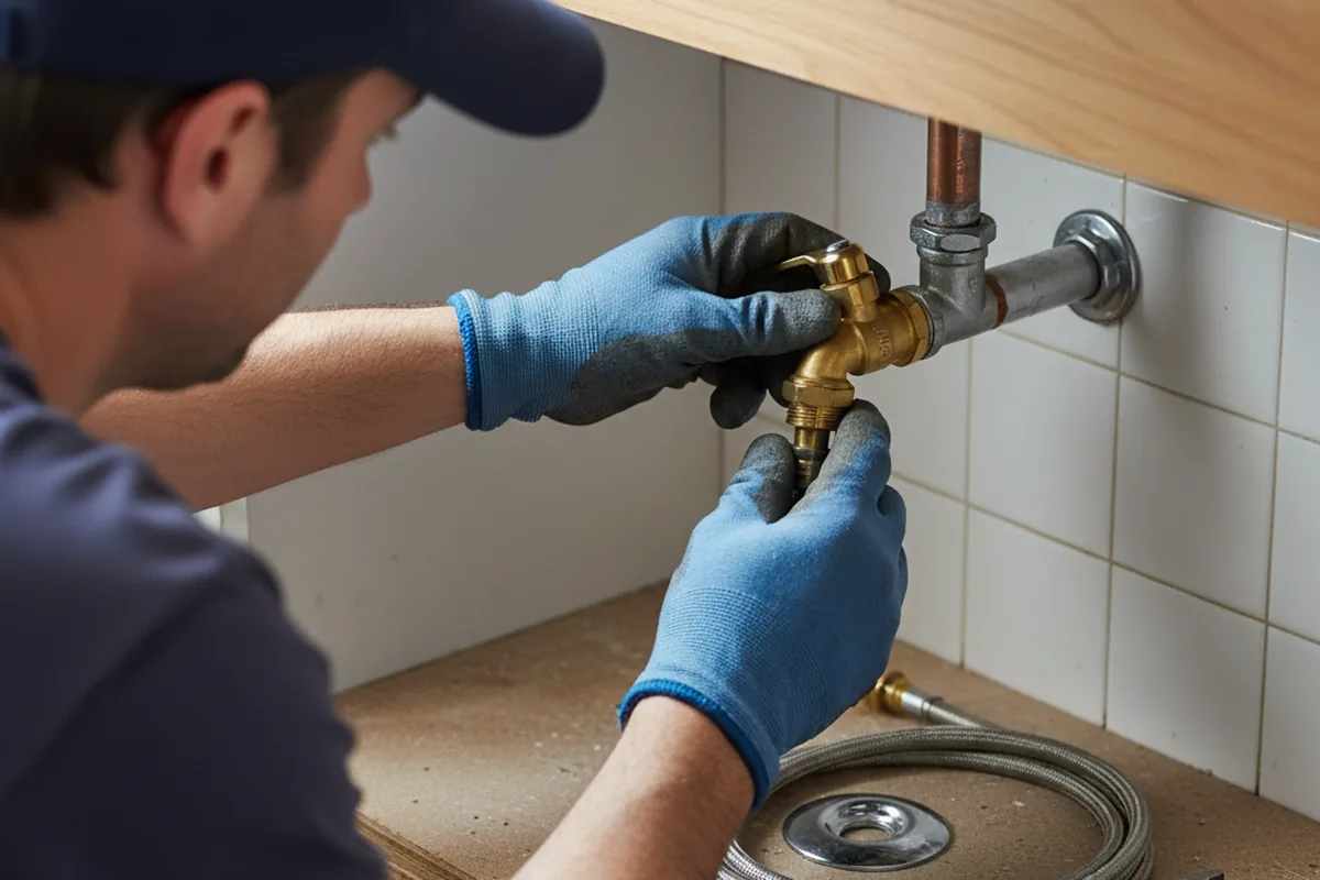 Shutoff valve and fitting work during Faucet and Fixture Repair in Annapolis Junction